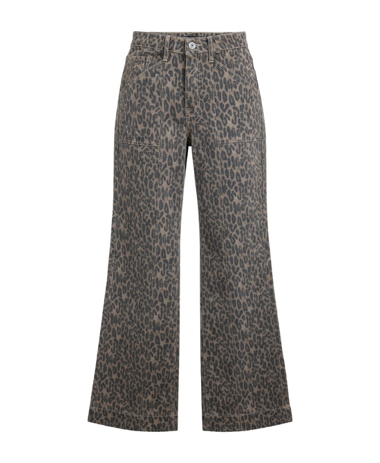 High Rise Leopard Print Jeans view 