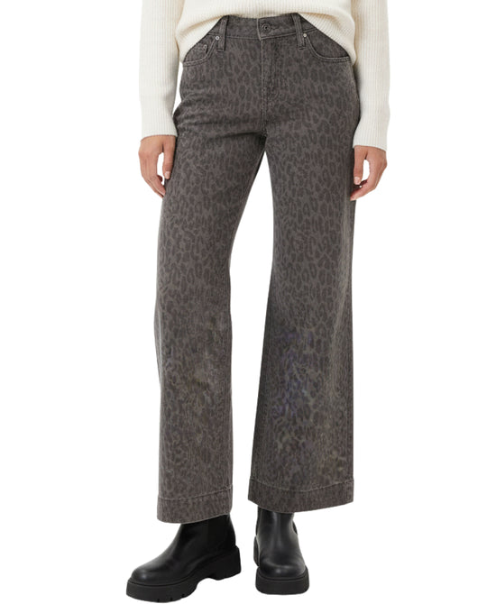 Leopard Print Flare Jeans view 