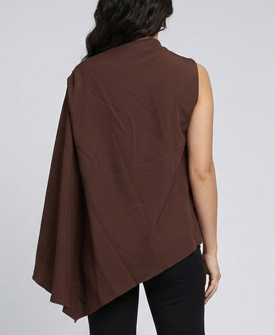 
Asymmetrical Blouse in BROWN view 2