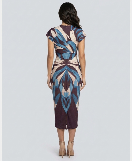 
Print Midi Dress in BLUE/BROWN view 2