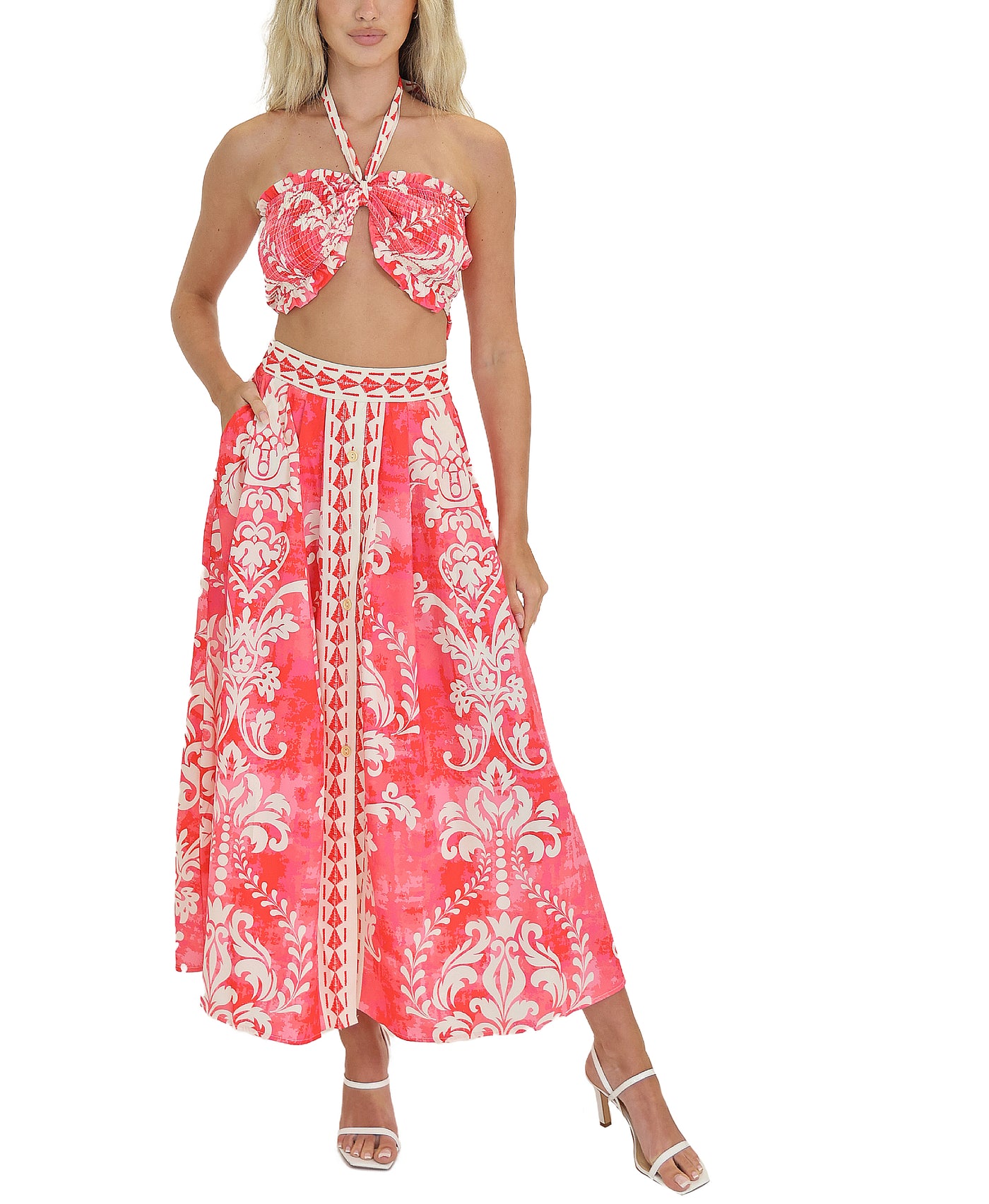 Printed Top & Maxi Skirt Set - 2 Pc Set view 1