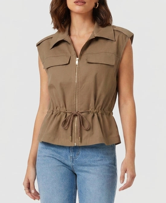 
Utility Vest Top in BEIGE view 1