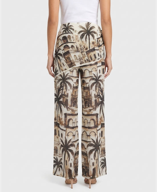 
Printed Pants w/ Scarf Overlay in BROWN MULTI view 2