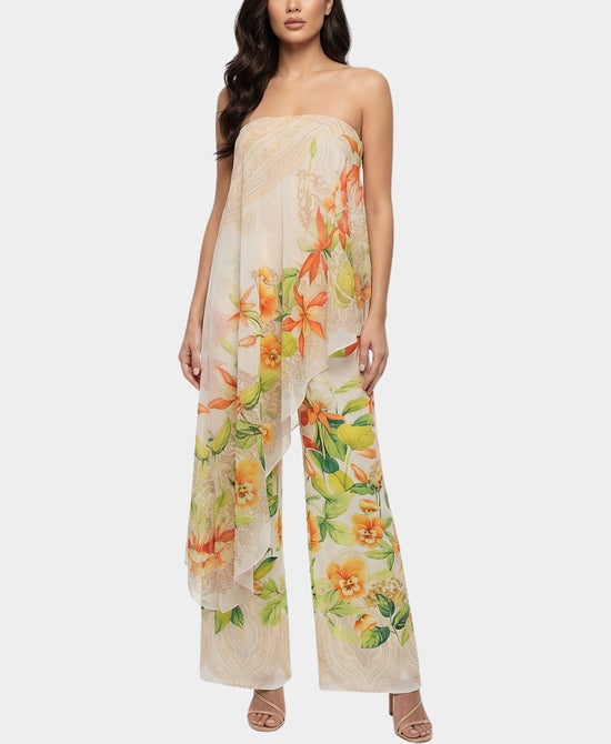 Printed Strapless Jumpsuit view 1