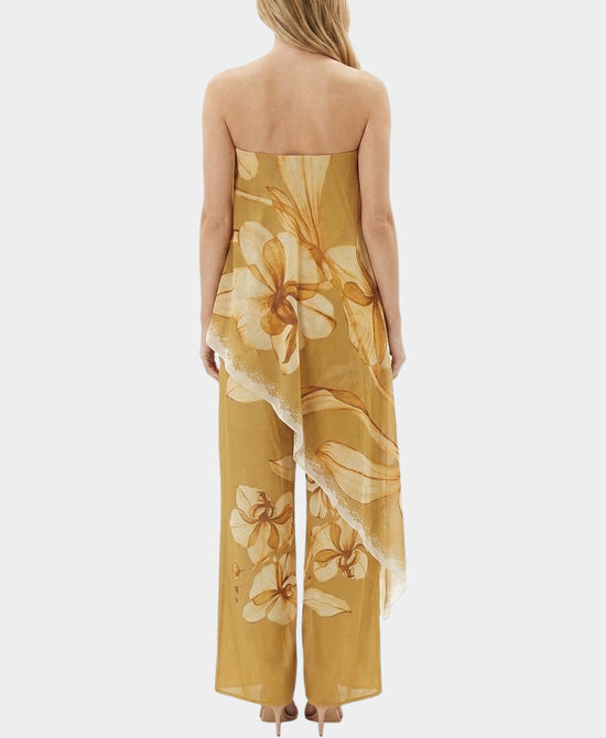 
Printed Strapless Jumpsuit in MUSTARD view 2