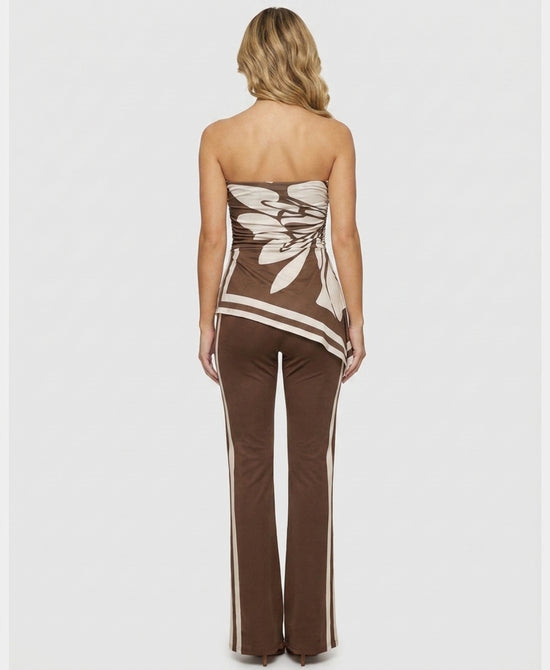 
Asymmetrical Strapless Jumpsuit in BROWN view 2