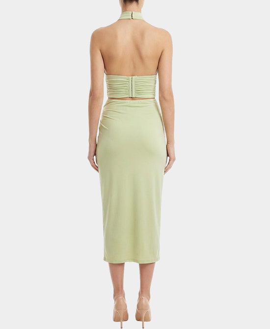 Halter Top & Skirt w/ Gold Hardware Detail - 2 Pc Set view 2