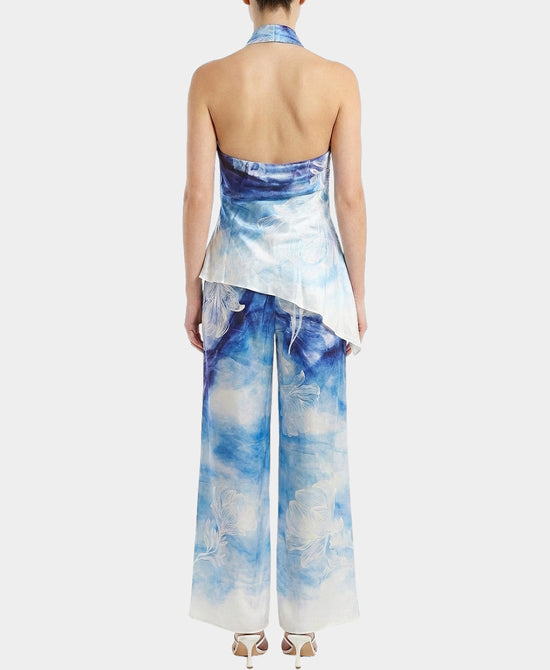 Satin Printed Halter Top & Pants - 2 Pc Set view 2