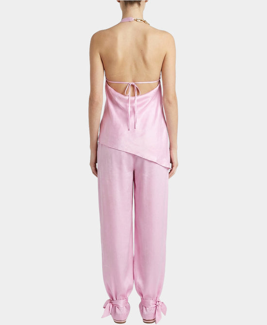 Satin Halter Top w/ Chains & Pants - 2 Pc Set view 2