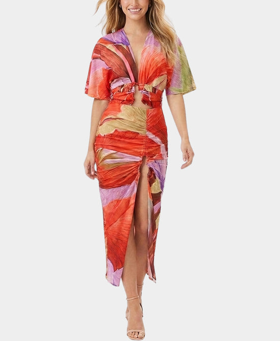 
Printed Blouse & Skirt Set - 2 Pc Set in RED MULTI view 1
