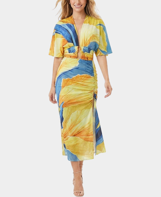 
Printed Blouse & Skirt Set - 2 Pc Set in YELLOW MULTI view 1