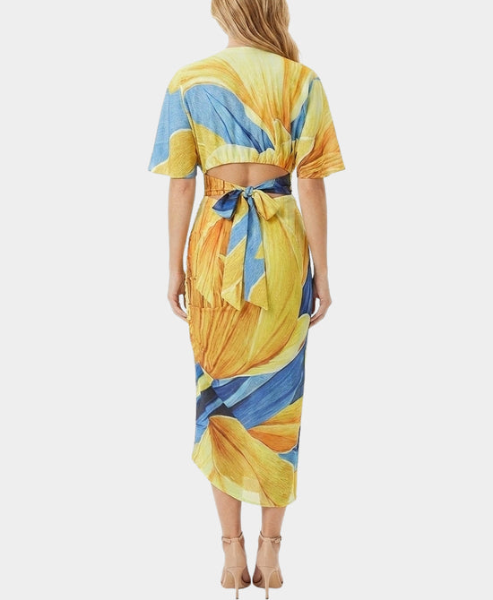 
Printed Blouse & Skirt Set - 2 Pc Set in YELLOW MULTI view 2