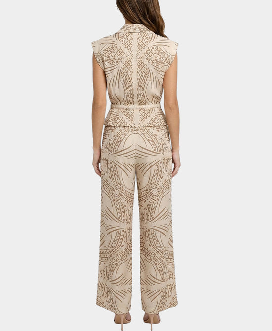 
Printed Vest & Pants - 2 Pc Set in CREAM/BROWN view 2