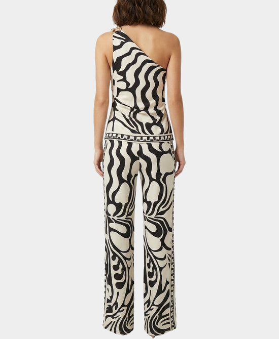
Asymmetrical Top & Pants Set - 2 Pc Set in BLACK/IVORY view 2
