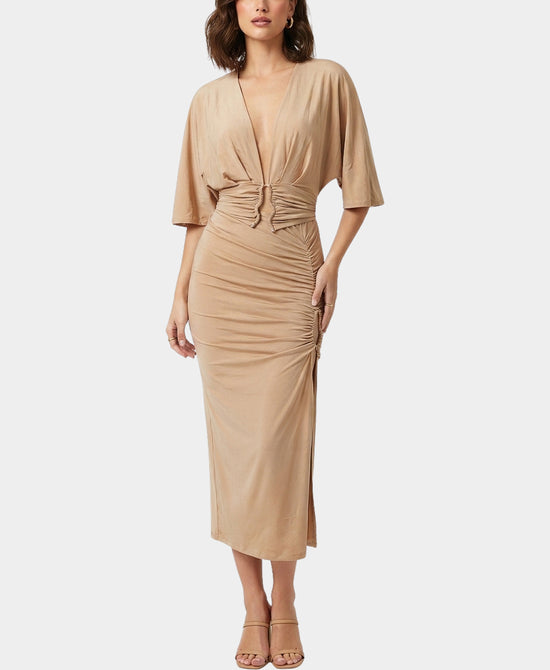 
Top & Skirt w/ Gold Hardware Detail - 2 Pc Set in TAN view 1