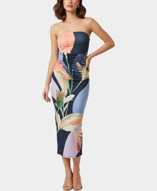 
Floral Print Maxi Dress in NAVY MULTI view 1