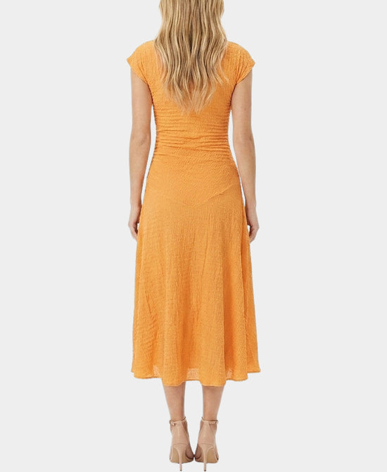 
Midi Dress w/ Ruched Side in ORANGE view 2