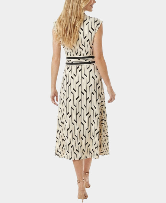 
Geometric Midi Dress in IVORY/BLACK view 2