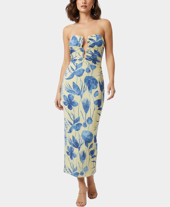 
Floral Print Maxi Dress in BLUE/YELLOW view 1