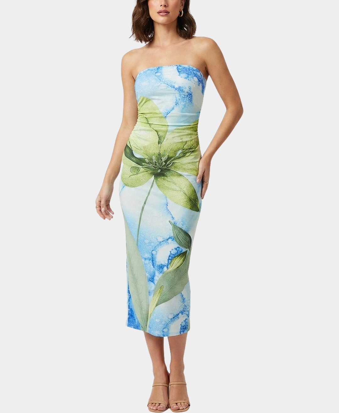 strapless open back dress Polanco Isla Leaf Midi Dress by Z Supply *final sale – The Red Thread  Boutique main image 1