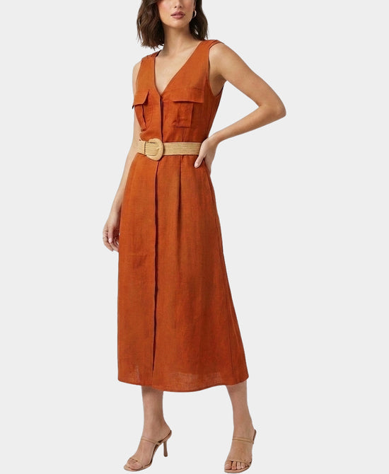 
Utility Midi Dress in BURNT ORANGE view 1