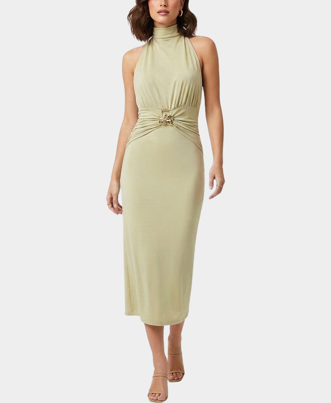 Halter Midi Dress FOX'S - Online Halter Midi Dress FOX'S - Online