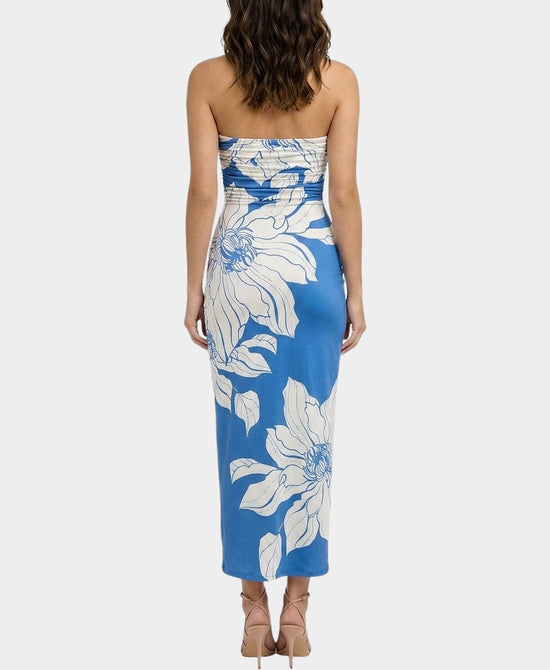 
Strapless Floral Dress in BLUE view 2