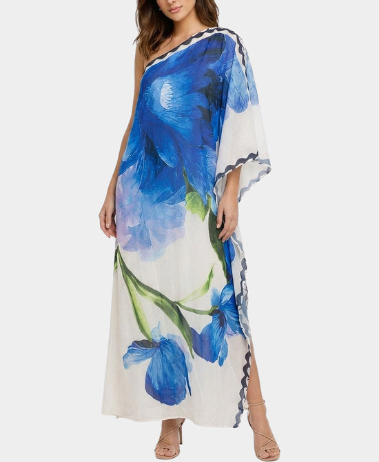 
Printed One Shoulder Maxi Dress in BLUE view 1