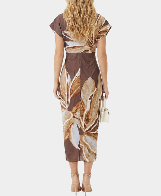
Printed Midi Dress in BROWN view 2