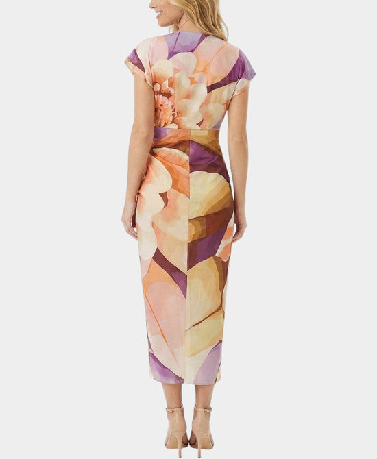 
Printed Midi Dress in LAVENDER/ORANGE view 2
