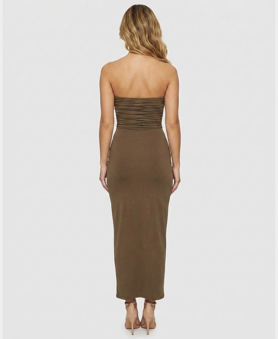 
Strapless Maxi Dress in OLIVE view 2