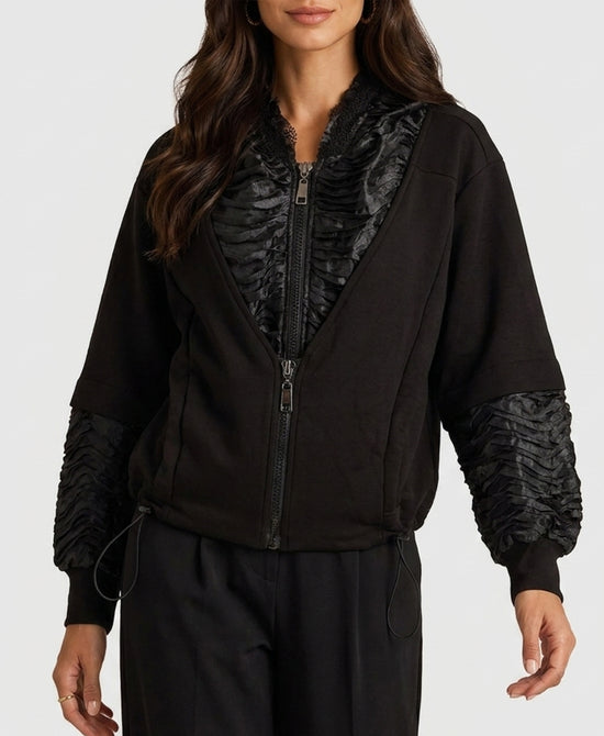 
Mixed Media Hoodie in BLACK view 1