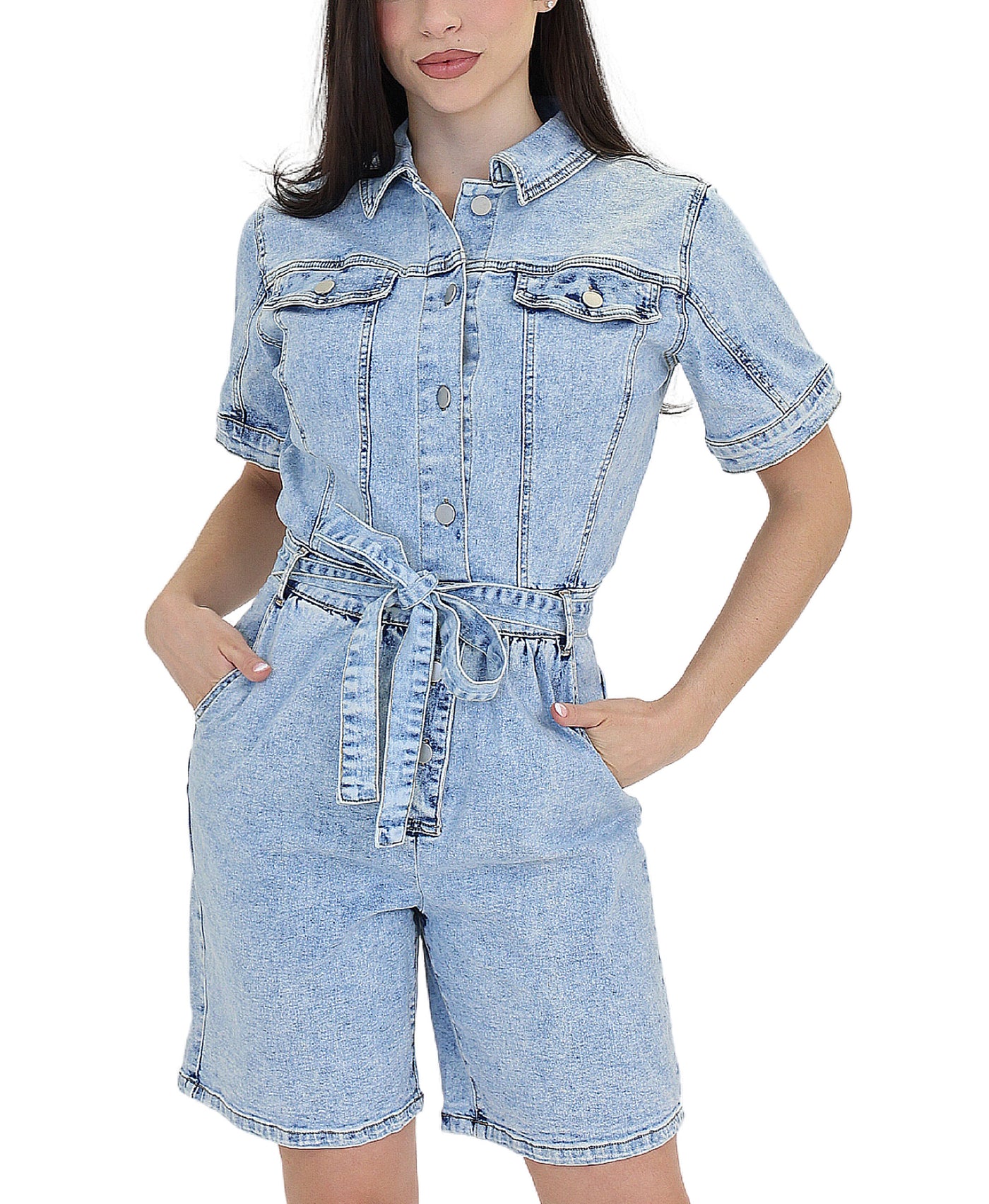 Denim Romper view 1