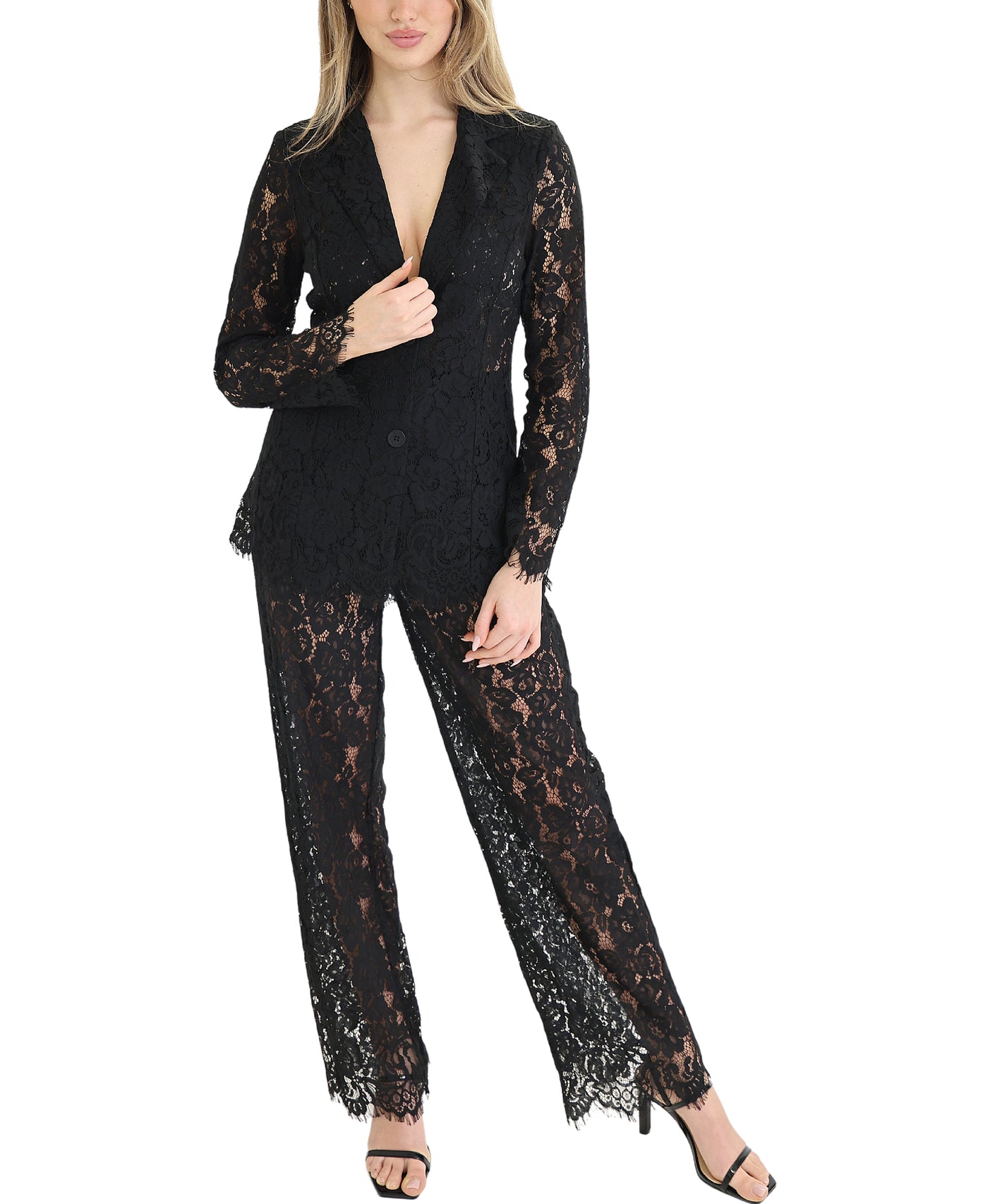 Lace Blazer & Pants Set- 2 Pc Set view 1