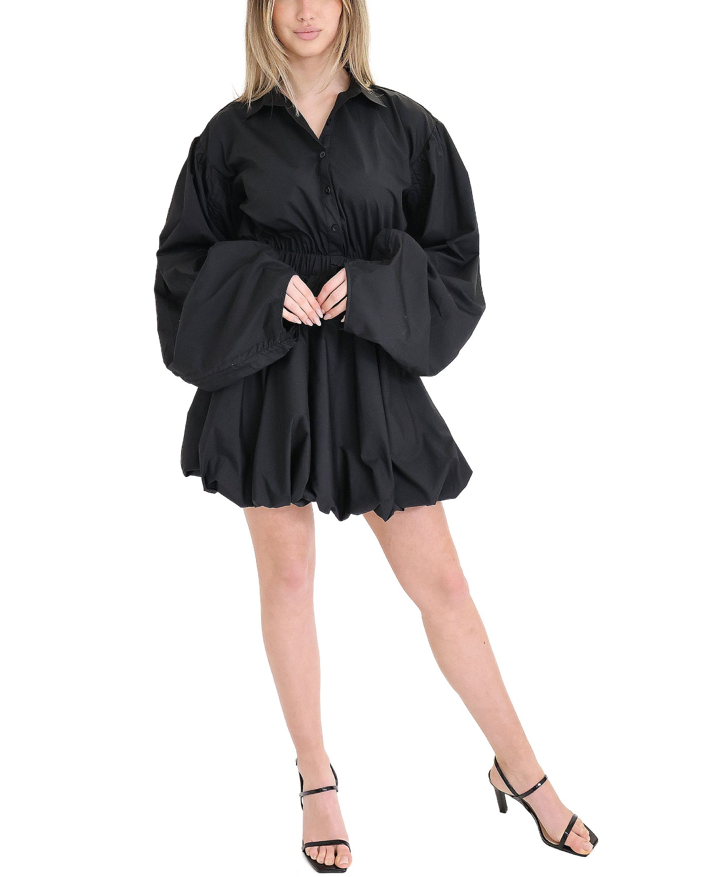 Ruched Shirt Bubble Dress view 1