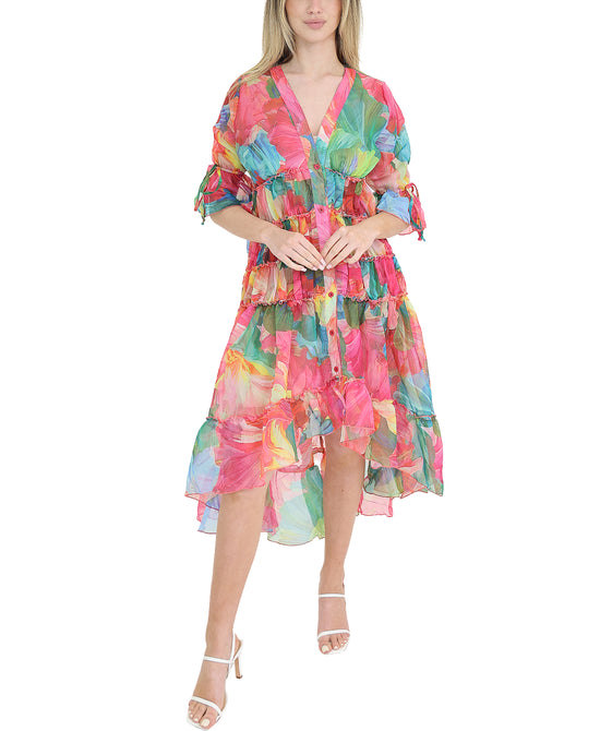 Sheer Floral Print Dress view 