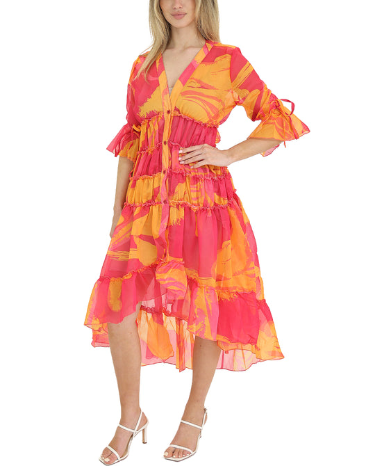 Sheer Floral Print Dress view 