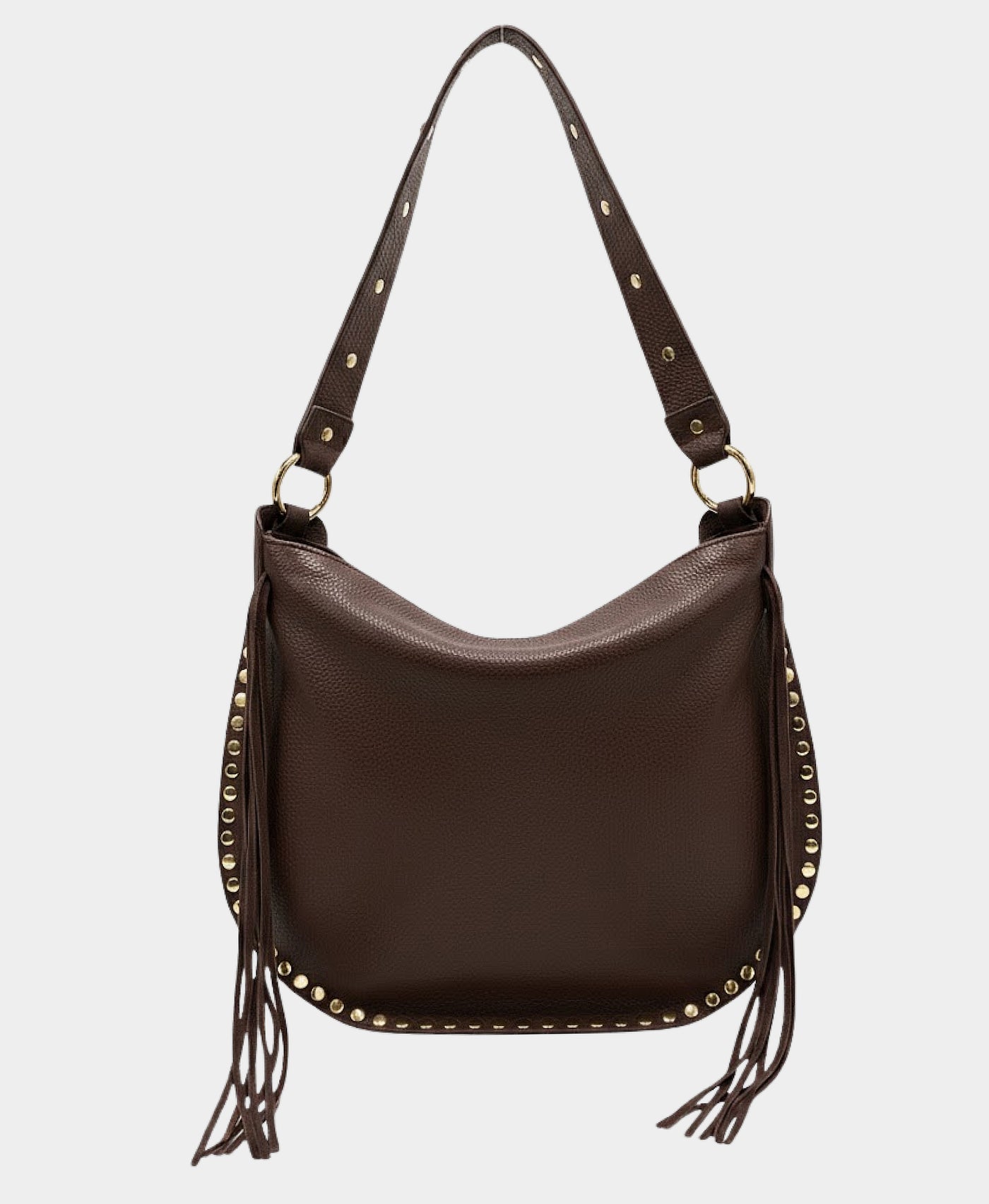Suede & Leather Studded Fringe Handbag view 4
