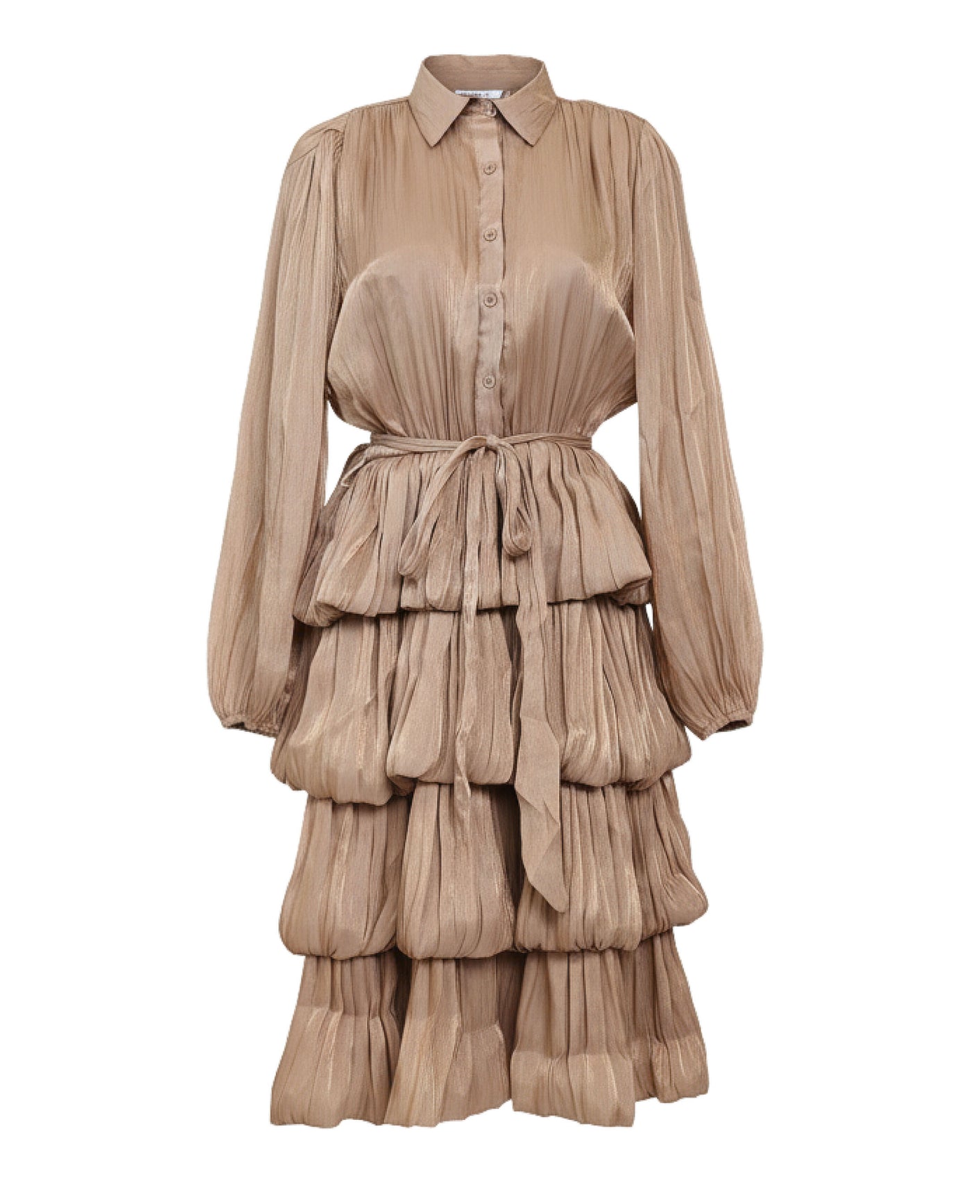 Satin Tiered Bubble Dress view 2