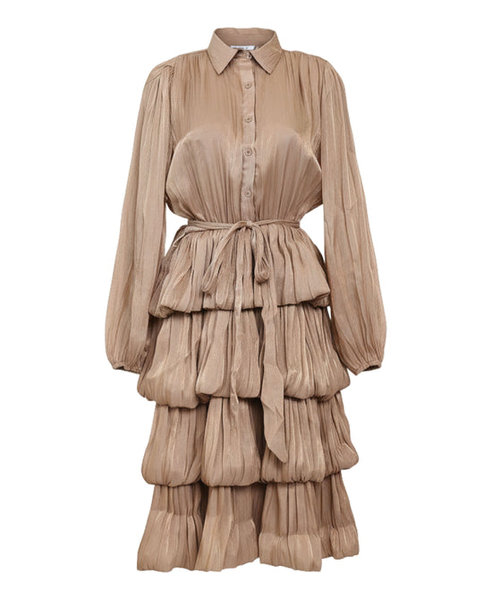 Satin Tiered Bubble Dress view 