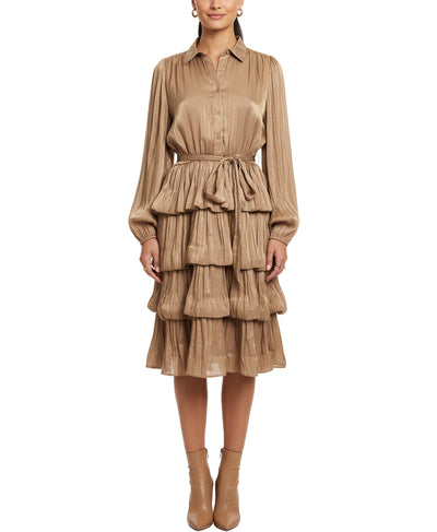 Satin Tiered Bubble Dress image 1