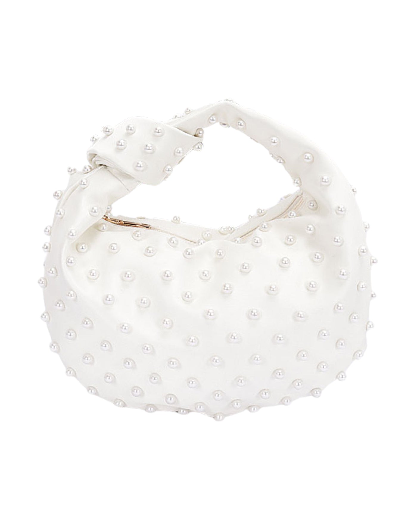 Faux Pearl Satin Handbag view 1