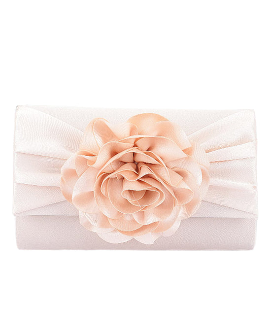 Satin Flower Clutch Bag view 