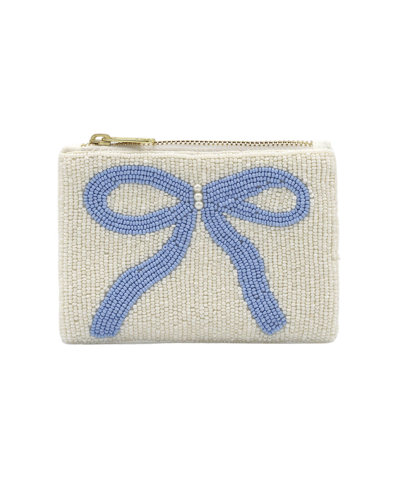 Bow Beaded Zip Pouch view 1