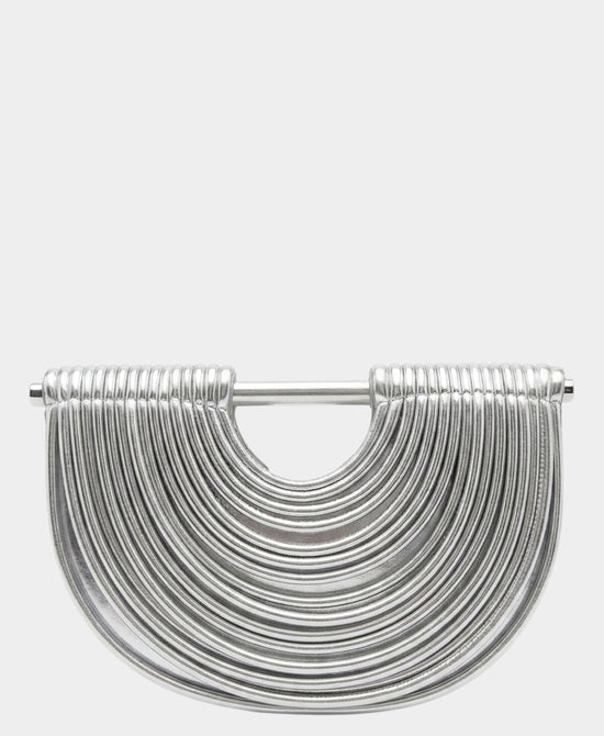 
Metallic Faux Leather Noodle Bag in SILVER view 1