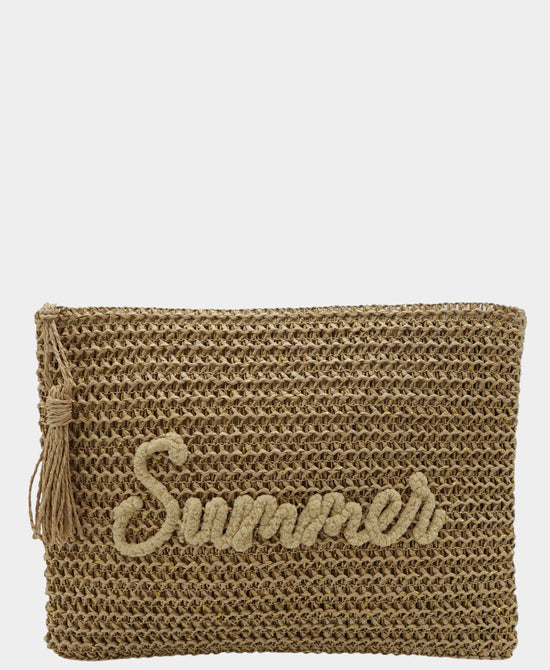 "Summer" Straw Pouch Bag view 1