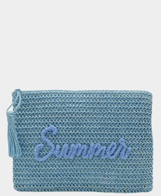 "Summer" Straw Pouch Bag view 1