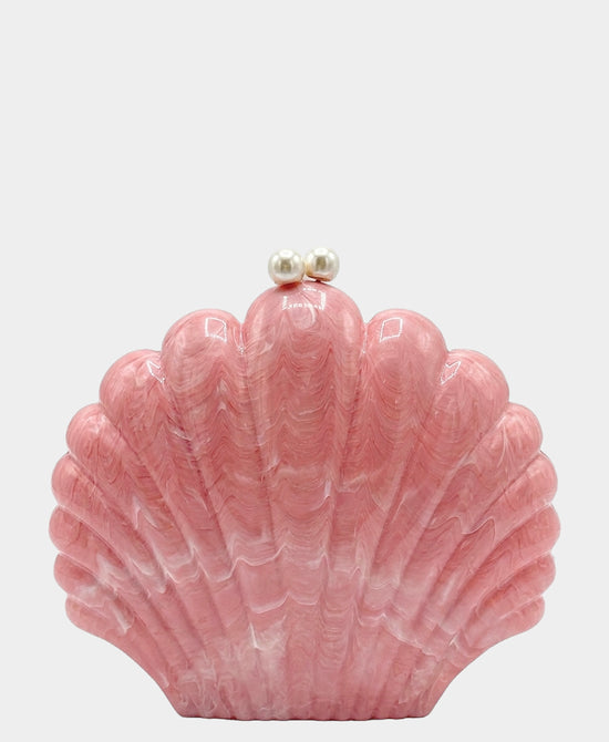 
Marble Shell Clutch in PINK view 1
