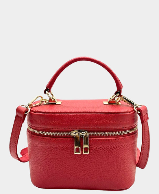 
Leather Top Handle Crossbody Bag in RED view 1