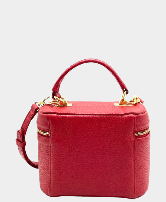 
Leather Top Handle Crossbody Bag in RED view 2